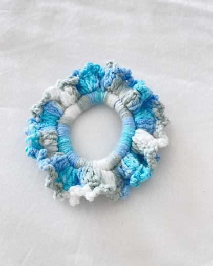 Tie dye crochet scrunchies